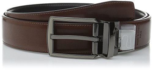 Perry Ellis Men's Portfolio Hi-Lo Belt, Black/Brown Reversible, 34