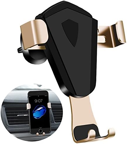 Cell Phone Holder for Car | Universal Gravity Auto-clamping Air Vent Car Phone Mount Holder Cradle Compatible with iPhone, Samsung Galaxy, Google, LG, and More Smartphones (Black-Gold)