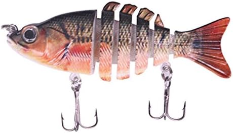 sportsSky 6 Sections Fishing Lure Multi Jointed Baits Crank Bait Swimbait Bass Lifelike Hard Bait Hard Lure Minnow Crank Shad Herring Bass Pike Muskie (C6BL625)