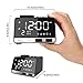 Foreita Digital Alarm Clock, Bluetooth Speaker with Dual Snooze Clock USB Charging Port, AUX TF Card Play, Thermometer, Large Mirror LED Dimmable Display for Bedroom, Kitchen, Table, Desk