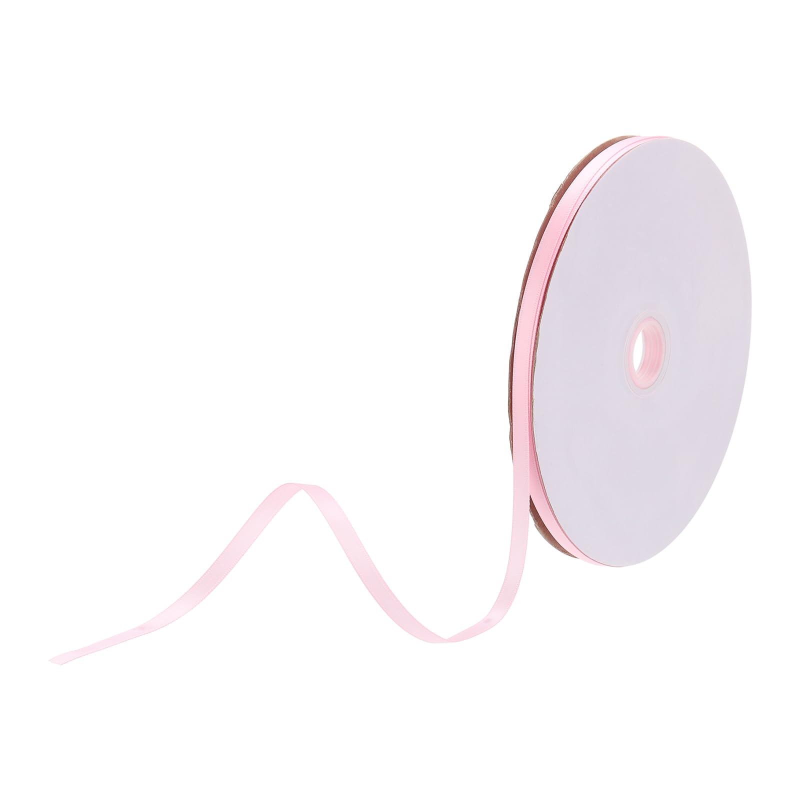 DMiotech 6mm Satin Ribbon 91m/300ft Thin Double Face Fabric Grosgrain Ribbon for Gift Wrapping Floral Hair Flower Bouquet, Light Pink