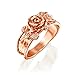 PZ Paz Creations 14k Rose Gold Over 925 Sterling Silver Rose Flower Ring (Rose Gold, 8)