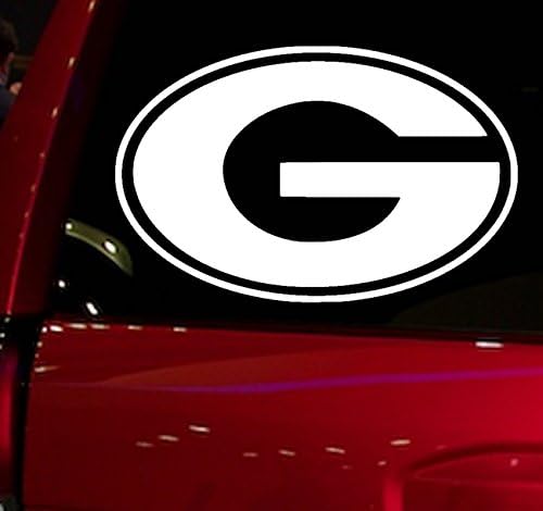 WALL BANNERS LLC | MN 4871 | Football | Packers | Vinyl Sticker Decal for Window Glass Cars Trucks Vans SUV Vehicles Automobiles Windshield Folder Walls Laptops Computers (Packers White)