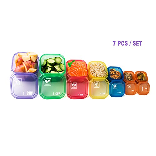 7 PIECE PORTION CONTROL CONTAINER SET Portion control containers for