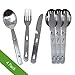 Zelica Stainless Steel Cutlery Set | 3 Piece Attachable Eating Utensils for Camping& Hiking, Outdoors (4 Pack)thumb 3