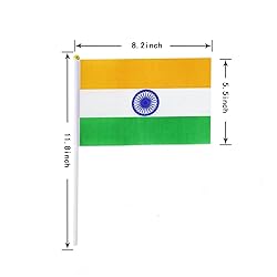 India Flag Indian Hand Held Mini Small Stick Flags