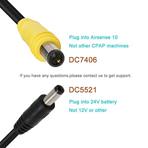 Talentcell DC 24V Power Cord, 5.5 x 2.1mm Male to DC7406 Male Plug Power Supply Cable for Laptop