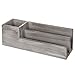MyGift Rustic Whitewashed Gray Wood Desktop Pencil Cup/Pen Caddy and 2 Slot Letter Sorter Office Accessory Organizer Station