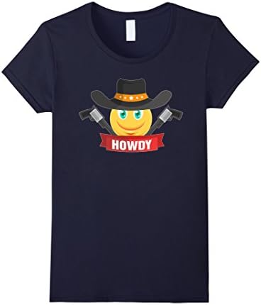 Womens Funny Cowboy Emoji Shirt Outfit Clothes Boys I Love Cowboys Small Navy