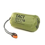 Tact Bivvy 2.0 HeatEcho Emergency Sleeping Bag, Compact Ultra Lightweight, Waterproof, Thermal Bivy Cover, Emergency Shelter Survival Kit - w/Stuff Sack, Carabiner, Survival Whistle + ParaTinder