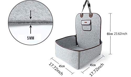 Goofy Tails Travel Seat Cover with Built-in Storage Pocket for Small & Medium Dogs, 45 * 45 * 60 cm, Grey