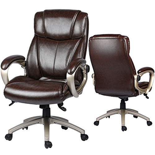 COMHOMA Leather Office Chair-400lbs Big and Tall High-Back Comfortable Executive Office Computer Desk Chair- Ergonomic… - Image 3