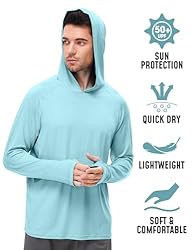 Hoodies for Men Rash Guard UPF50+ Sun Protection UV