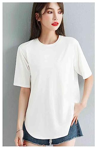 Generic Summer, Women's Short Sleeve, Cool to Touch, Top, 5/4 Sleeves, T-shirt, Spring/Summer, Yoga Wear, Long Length, Stretch, Water Absorbent, Quick Drying, Deodorizing, Body Cover, Loose, 20's, 30's, 40's,
