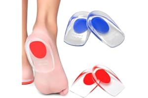 COTONETES Gel Heel Cups/Pads for Plantar Fasciitis, 4 Pack, for Achilles Tendonitis, Shoe Wedge Inserts for Plantar Fasciitis, Bone Spur, Foot Pain Relief Support, Comfort Cushion Insoles for Women and Men