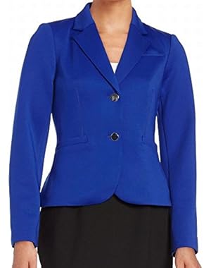 Calvin Klein Royal Womens Petite Two-Button Jacket Blue 6P