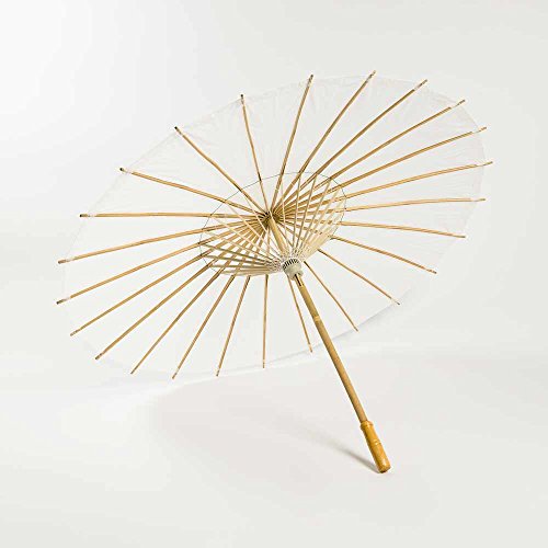 Quasimoon PaperLanternStore.com 32" White Paper Parasol Umbrella