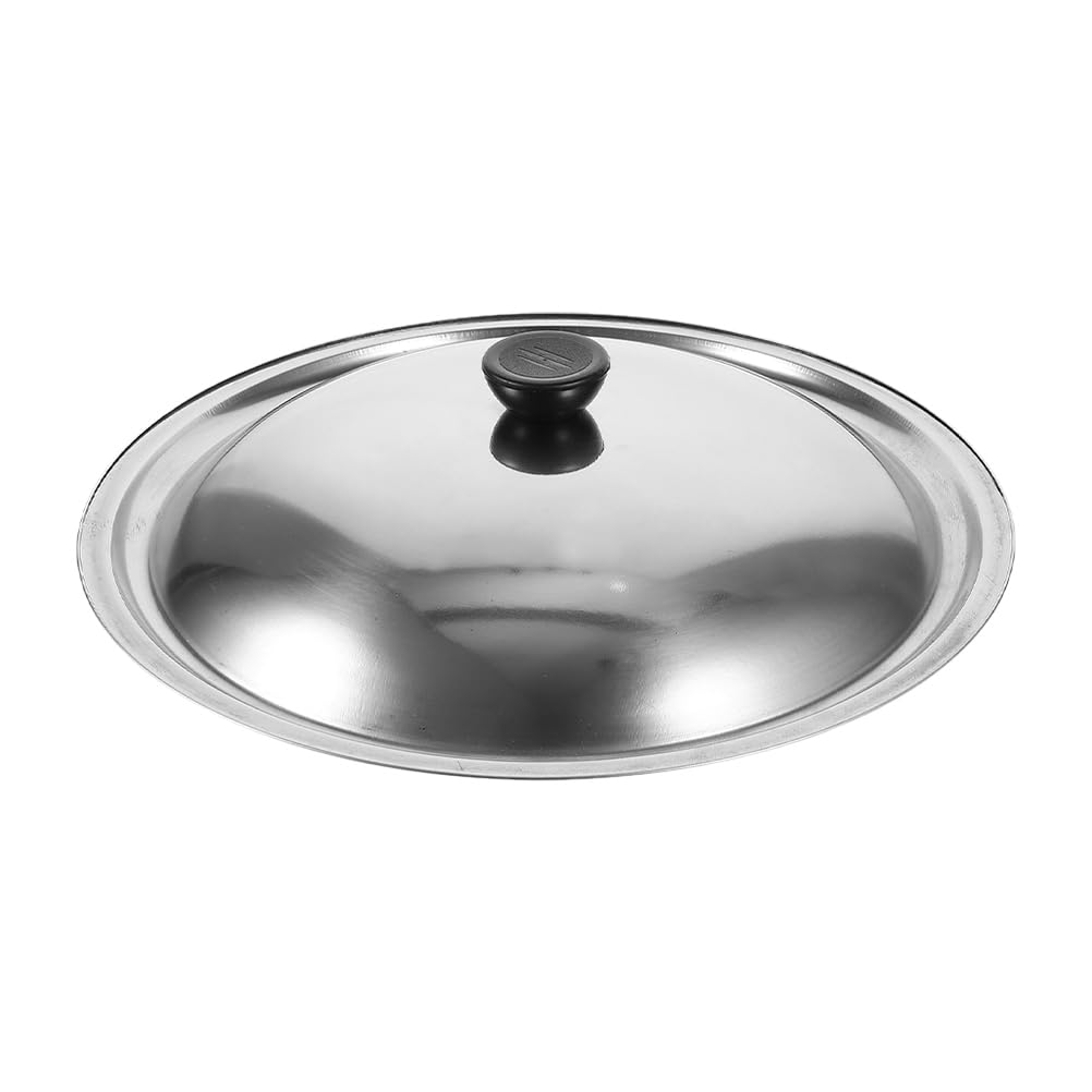 Cabilock Universal Pot Lid, 24cm Diameter Cookware Stainless Steel Pan Cover with Knob Handle Replacement Frying Pan Cover Dome Lid for Wok Pots Pans Skillet