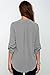 roswear Women's Chiffon V-Neck Business Casual Blouse Work Tops with Cuffed Sleeves Grey Small