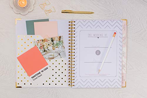 [New] Wedding Planner Gold - Undated Bridal Planning Diary Organizer - Hard Cover, Pockets & Online Support - Thumbnail 5
