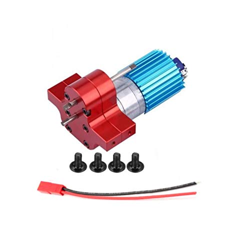 Leoie Premium New 370 Brushed Motor with Alloy Heat Sink Gear Box Set for WPL Henglong C14 C24 B14 B24 B16 B36 4x4 6x6 Upgraded Parts Gearbox Assembly (Silver) - Thumbnail 7