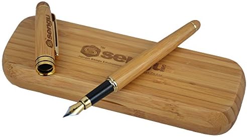 Handcrafted Premium Natural Environmental Bamboo Fountain Pen + Bamboo Pen Boxes, Bamboo Sign Pen Sets，Executive Business Gift Pen