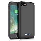 Battery Case for iPhone 8/7/6s/6 Upgraded 6000mAh Portable Rechargeable Charging Case for iPhone 6s/6 Extended Battery Pack for iPhone 8/7 Protective Charger Case [4.7 inch ]- Black