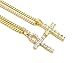 Fashion 21 Egyptian Ankh, Cross Pendant 20,24, 30 inches Chain 2 Necklace Set in Gold Tone (20