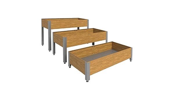 Suinga Mesa DE Cultivo Acero Galvanizado Efecto Madera. Largo ...