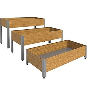 Suinga Mesa DE Cultivo Acero Galvanizado Efecto Madera. Largo ...