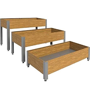 Suinga Mesa DE Cultivo Acero Galvanizado Efecto Madera. Largo ...