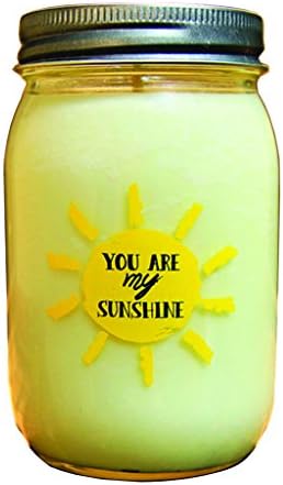 Unwined's 5 O'Clock Somewhere Scented You are My Sunshine Mason Jar Candle - 16 oz Soy Wax (Reminders by Unwined Collection) - Made in the USA