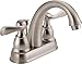 Delta Windemere Centerset Brushed Nickel Bathroom Faucet, 4 Inch 3 Hole Bathroom Sink Faucet for Vanity, Metal Push-Pop Drain Assembly, Stainless B2596LF-SS
