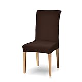 Subrtex Dining Room Chair Slipcovers Sets Stretch Furniture Protector Covers for Armchair Removable Washable Elastic Parsons Seat Case for Restaurant Hotel Ceremony, 4 Pieces, Chocolate Checks