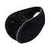 QXQY Earmuffs Unisex Classic Foldable Fleece Winter Outdoor Ear Warmer, Black