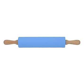 shangjunol Madera mango del rodillo de amasar de silicona antiadherente para hornear pasteles de masa de harina de pasteler¨ª