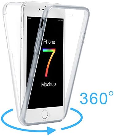 For iPhone 7 plus Case, Uniachieve[Lit]Series 2nd Generation 360 Degree Soft TPU Front And Back 2 Full Silicone Protective Clear Ultra Slim Cell phone Case Cover Transparent (black)
