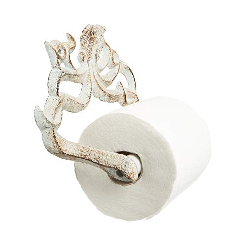 Decorative Cast Iron Octopus Toilet Paper Roll Holder Wall Mounted