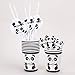 Chris.W 65Pcs Panda Birthday Party Supplies, Animal Themed Party Favors, Includes Banner, Straws, Plates, Cups, Cupcake Toppers, Tablecloth and Napkins