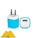 Universal USA Plug USB Travel Adapter US Home Wall Charger for iPhone 6 5 5s 5c 4s 6s 6Plus Samsung HTC Blackberry LG Huawei (4Pack(HotPink,Blue,Green,Orange))