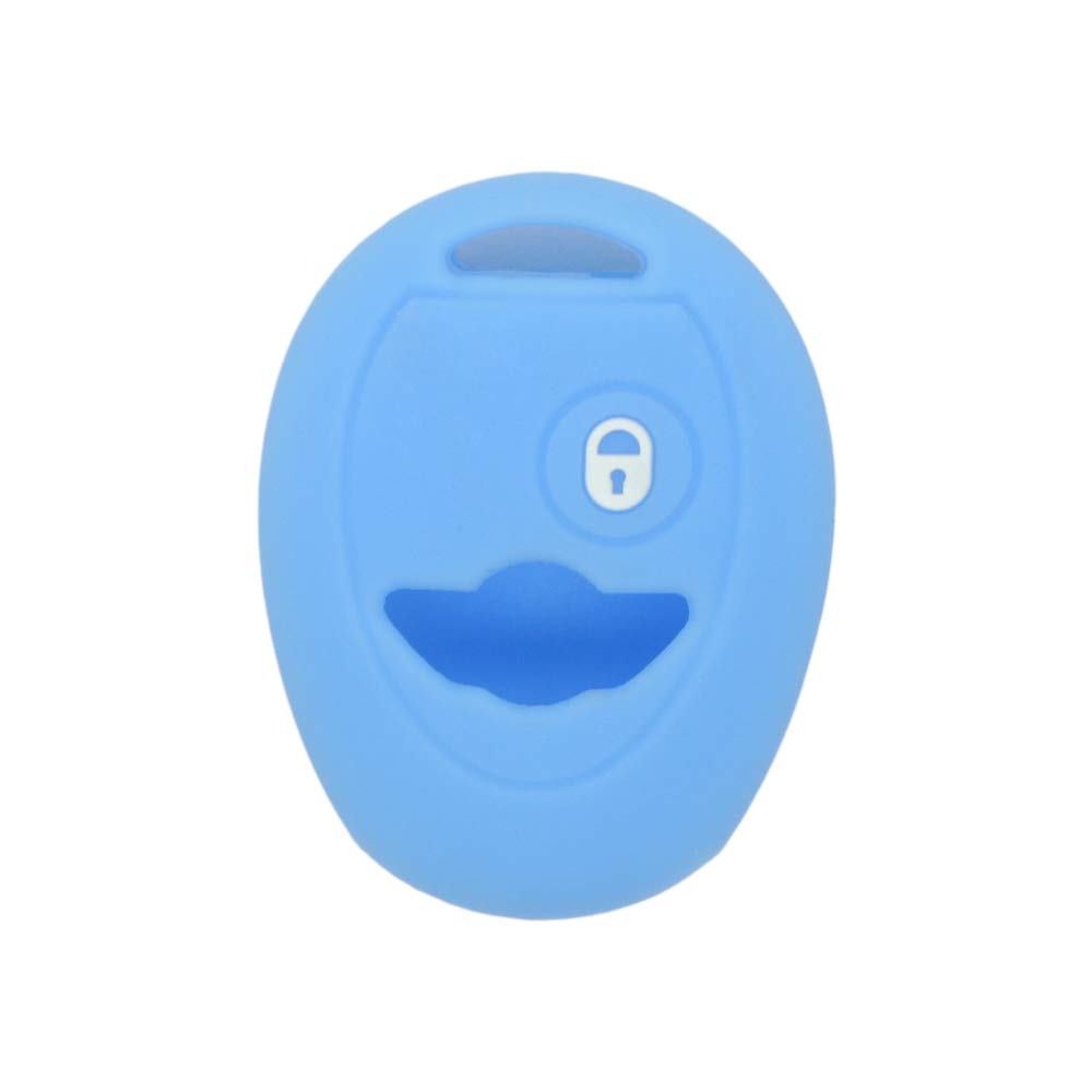 BROVACS Silicone Cover Protector Case Holder Skin Jacket Compatible with BMW Mini Cooper 2 Button Remote Key Fob CV4905 Light Blue