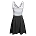 SUNNOW Women Summer Open Back Sleevless Cocktail Slim Black White Striped Mini Dress