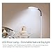 SHINE HAI Floor Lamp, Dimmable LED Reading Lamp 2500 Lumens, Natural Daylight Craft Light Full Spectrum, Sunlight Standing Lights with Adjustable Gooseneck for Sewing Living Room Bedroom Office, Grey