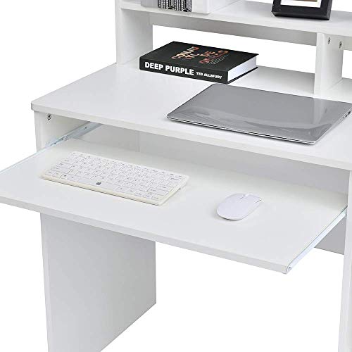 ROCKPOINT Axess White Computer Keyboard Tray and Drawer Small Home