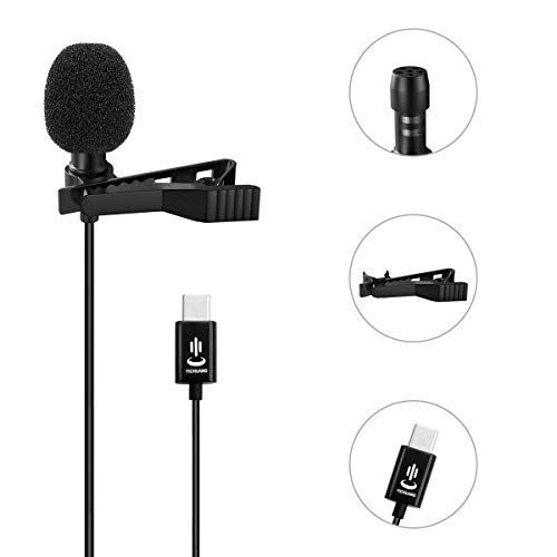 Gepege Professional Grade Lavalier Lapel Microphone Omnidirectional Mic 360° Easy Clip On only for USB TYPE-C Interface Devices for Recording YouTube/TikTok/Kwai Conference (Black) - Thumbnail 4