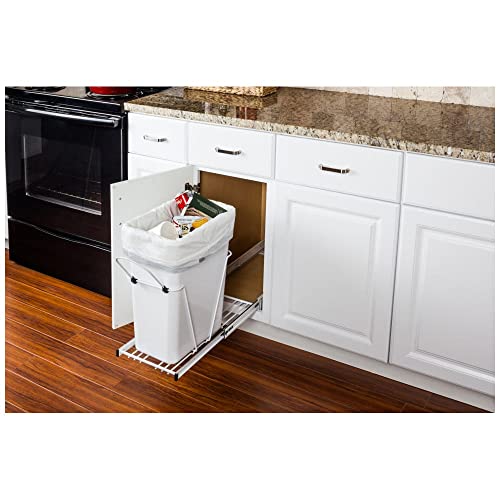 Hardware Resources White Pull Out Container Sliding Under Sink Trash