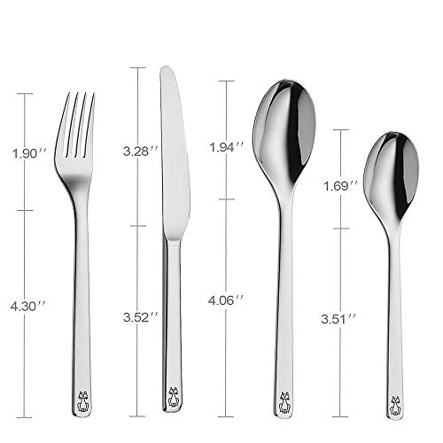 Kid Silverware Set, ENLOY Stainless Steel Flatware Set for Baby/Toddler