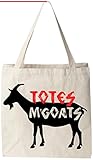 Totes M'Goats - Natural Cotton Canvas Tote Bag 12 Oz (11”X14”X5”) Reusable Ideal for Groceries, Shopping, School and Office Use