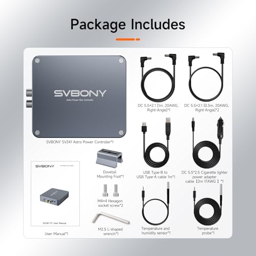 Svbony SV241 telescopio administración Caja de energía para adultos, accesorio para telescopio, USB 3.0 + CC fotografía astronómica adaptador de controlador, para fotografía de cielo profundo