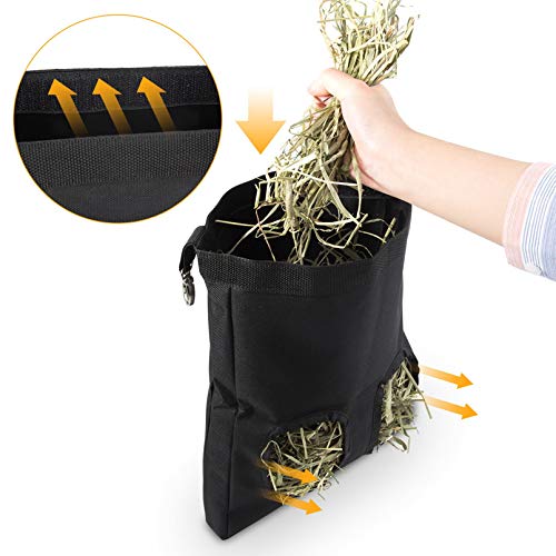 Geegoods Rabbit Hay Feeder Bag, Guinea Pig Hay Feeder Storage ，Hanging Feeding Hay for Small Animals 600 D Oxford Cloth Fabric